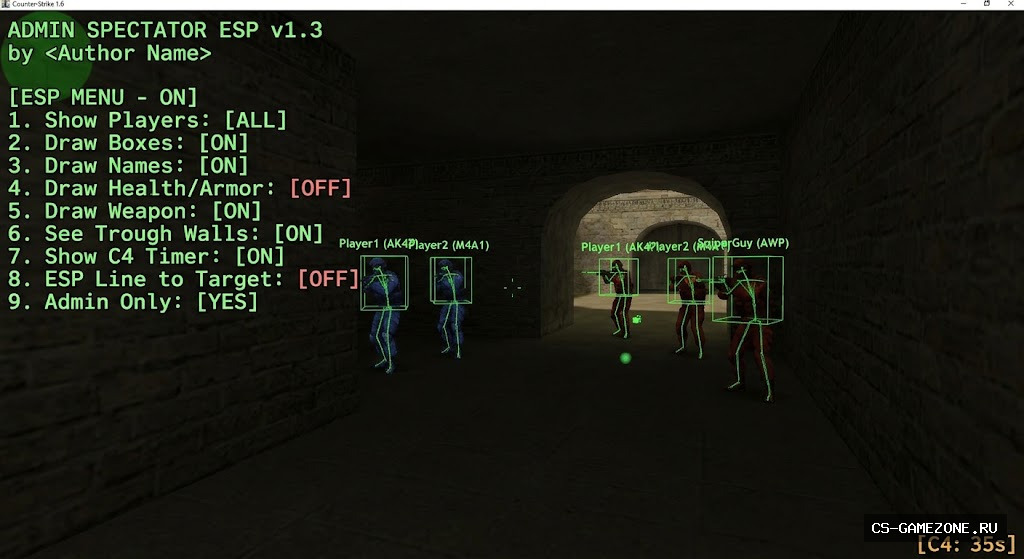 Плагин Admin Spectator ESP v1.3