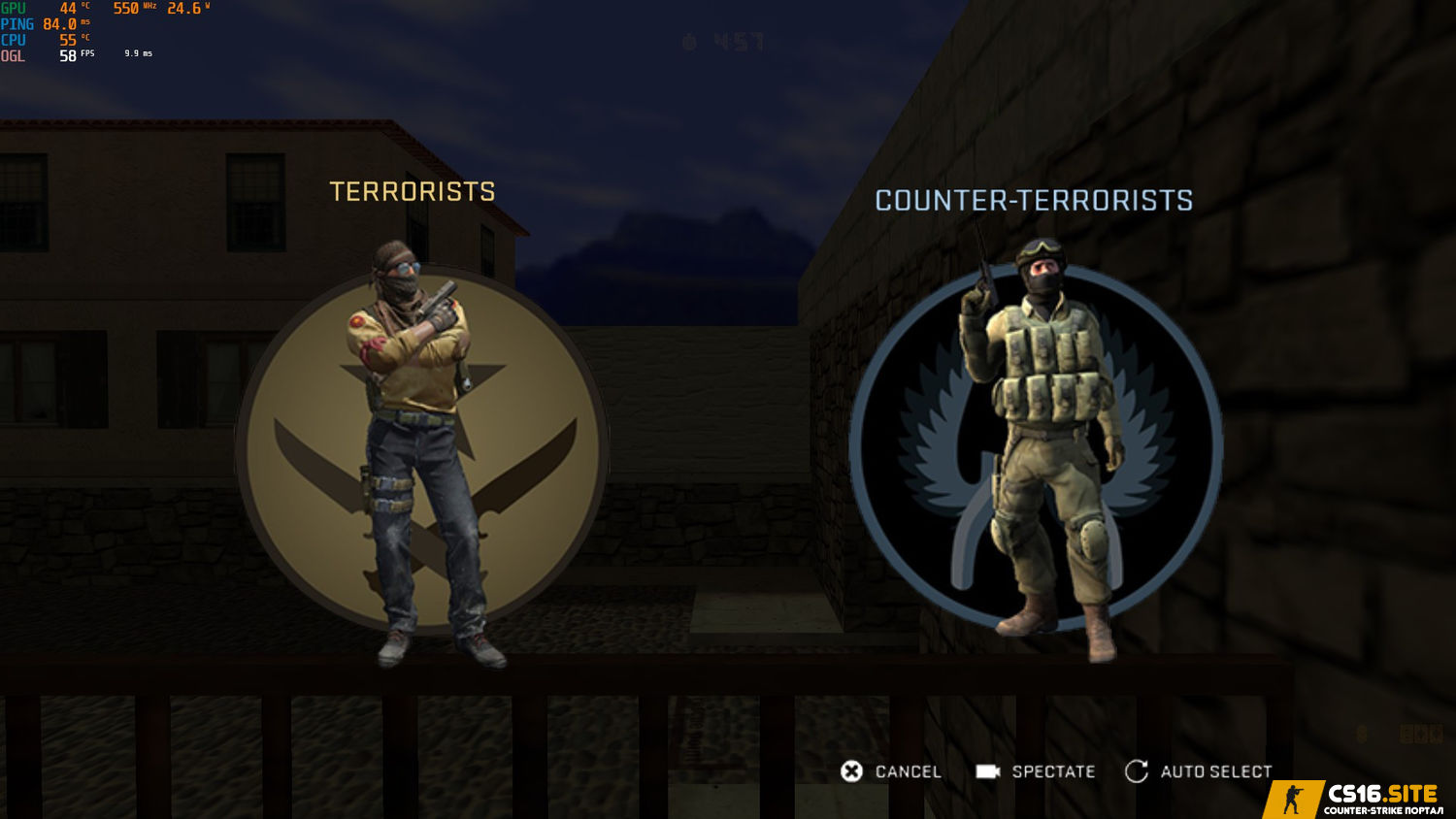 Choose Team Menu из CS:GO для CS 1.6