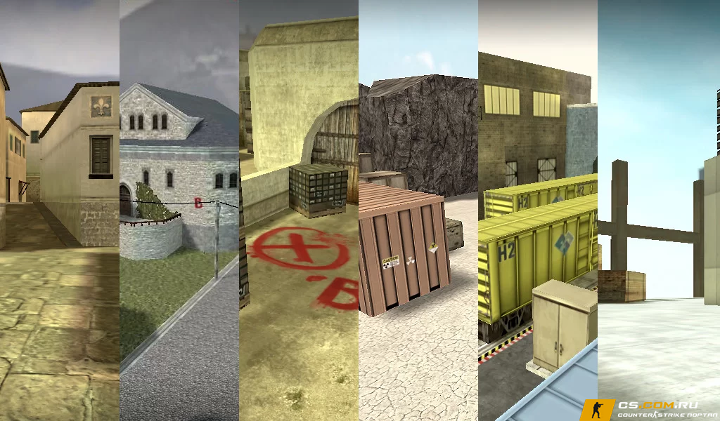 Пак HD текстур карт в стиле CS GO для CS 1.6