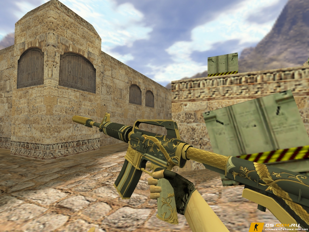 Модель M4A1 «Золотая спираль» для CS 1.6
