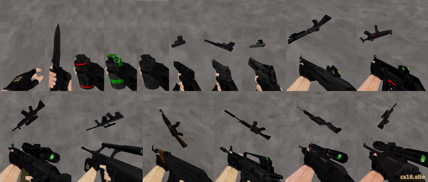 Пак моделей оружия «Dark Weapons» для CS 1.6