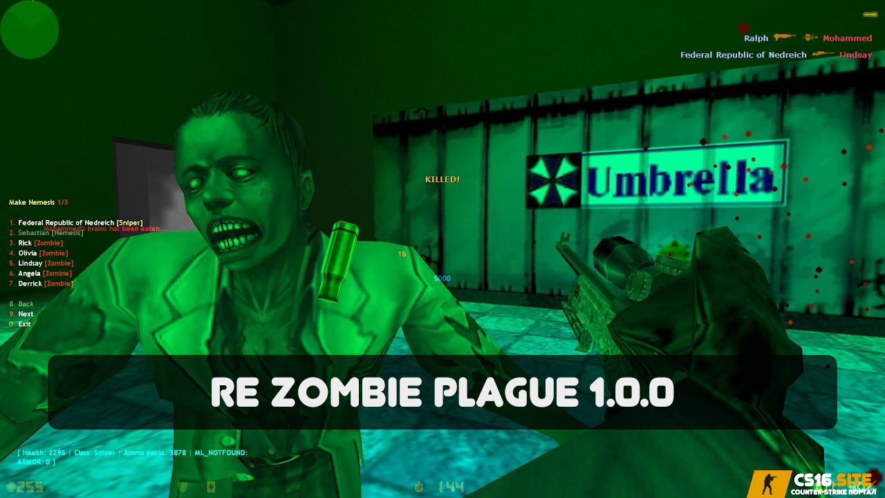 Re Zombie Plague 1.0.0 - зомби мод для сервера КС 1.6