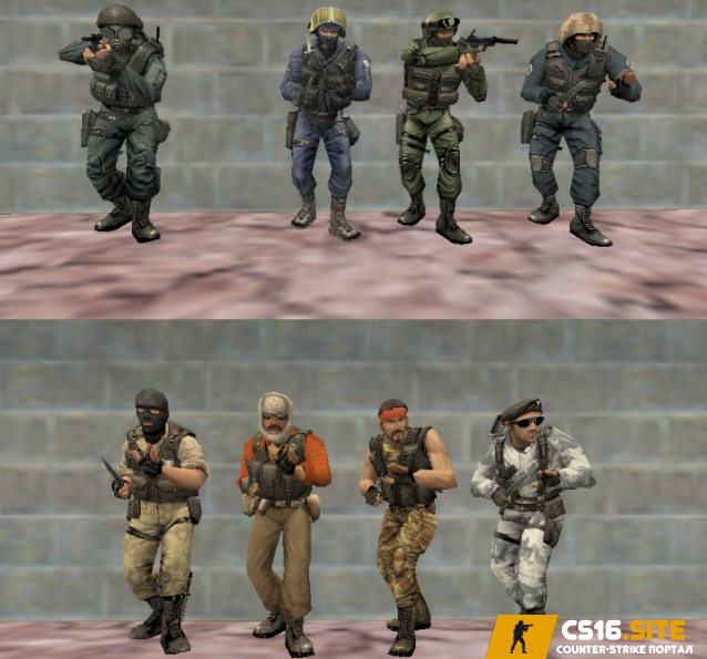 «Steam» Модели игроков для CS 1.6 - стандартные «Стим скины»