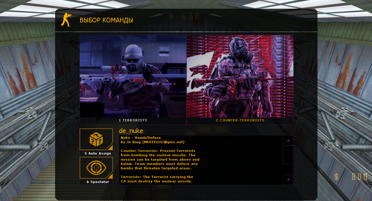 Choose Team Menu «CS:GO Edition» для CS 1.6